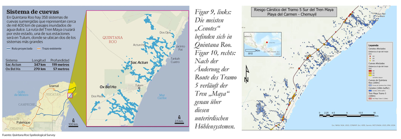 Landkarte des unterirdischen Flusssystems der Cenotes
